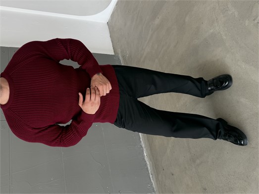 Bordo Bisiklet Yaka Basic Reglan Kazak SNZ 7235