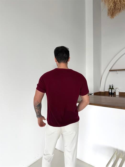 Bordo İtalyan Kol Triko SNZ T7235