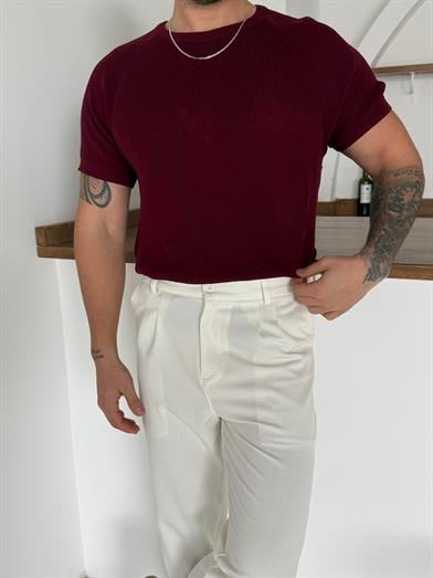 Bordo İtalyan Kol Triko SNZ T7235