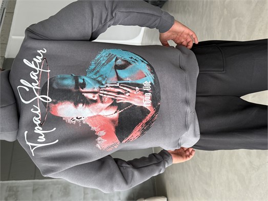 Boyamagri Kangru Kapşonlu Thug 3 İplik Hoodie Model 14