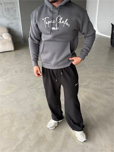 Boyamagri Kangru Kapşonlu Thug 3 İplik Hoodie Model 14