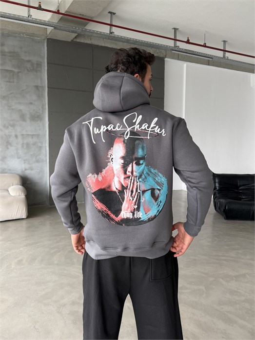 Boyamagri Kangru Kapşonlu Thug 3 İplik Hoodie Model 14