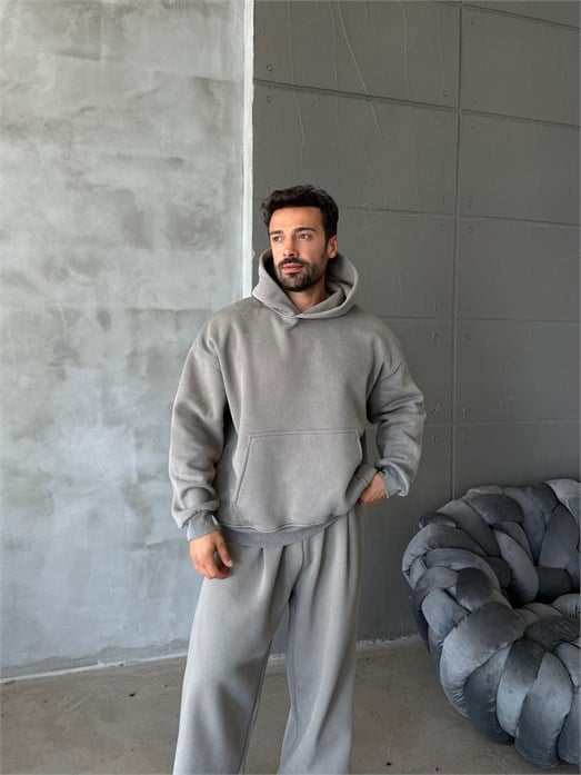 Boyamagri Kangru Yıkamalı Compak Hoodie Boxy Kalıp PLZ 27504