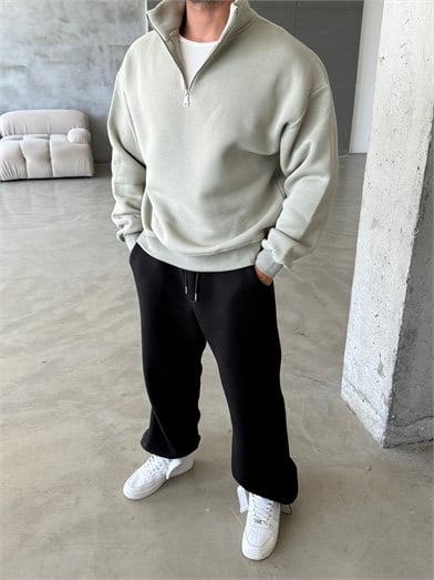 Boyamagri SC Core Üç İplik Yarım Zip Sweatshirt