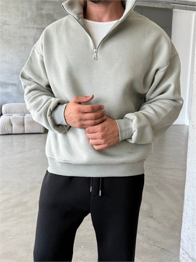 Boyamagri SC Core Üç İplik Yarım Zip Sweatshirt