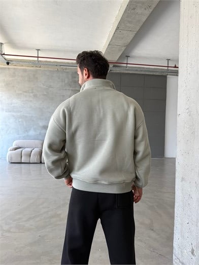 Boyamagri SC Core Üç İplik Yarım Zip Sweatshirt