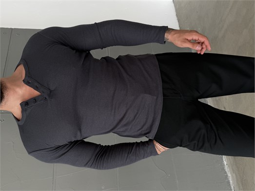 Füme Henley Yaka Uzun Kol SC