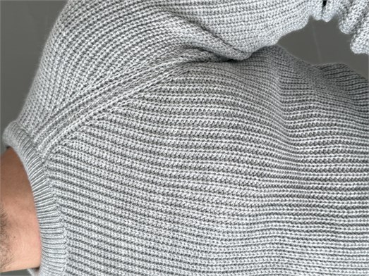 Gri Bisiklet Yaka Basic Reglan Kazak SNZ 7235