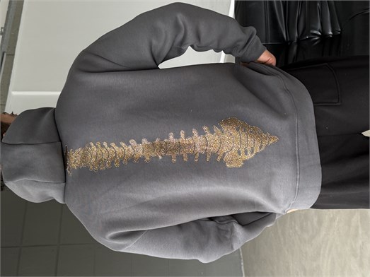 Gri Kangru Kapşonlu Cacht The 3 İplik Hoodie Model 17