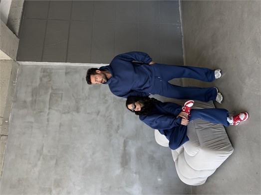 İndigo SC Core Üç İplik Kapüşonlu Hoodie