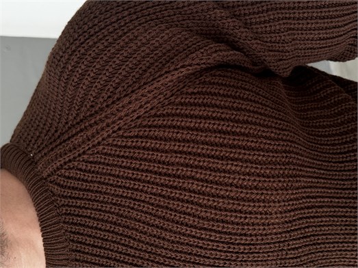 Kahve Bisiklet Yaka Basic Reglan Kazak SNZ 7235