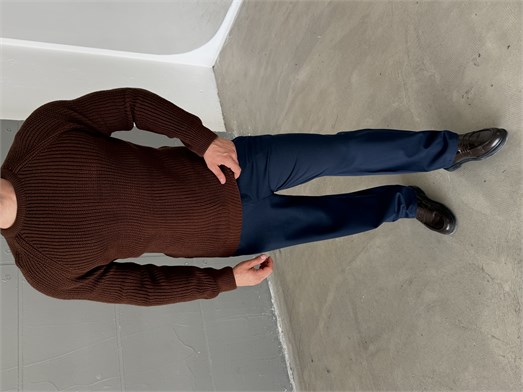 Kahve Bisiklet Yaka Basic Reglan Kazak SNZ 7235