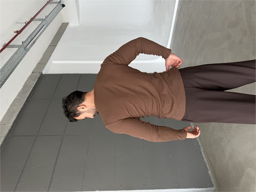 Kahve Henley Yaka Uzun Kol SC