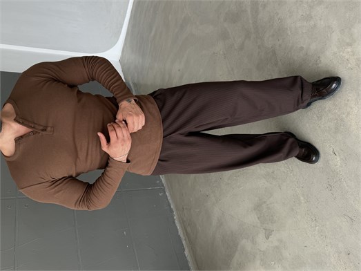 Kahve Henley Yaka Uzun Kol SC