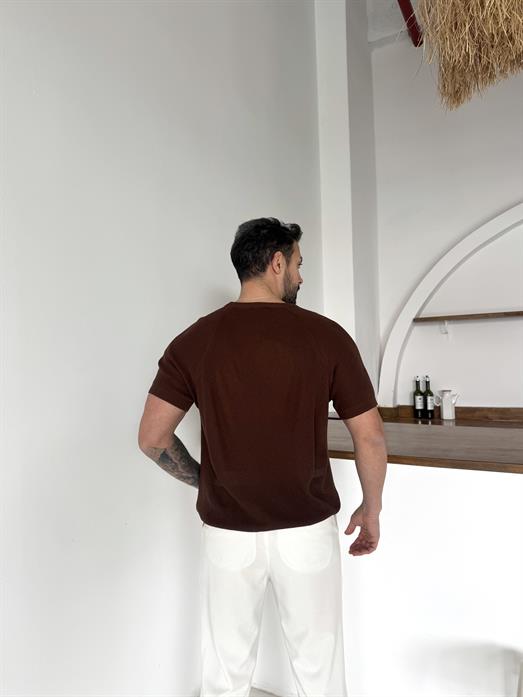 Kahve İtalyan Kol Triko SNZ T7235