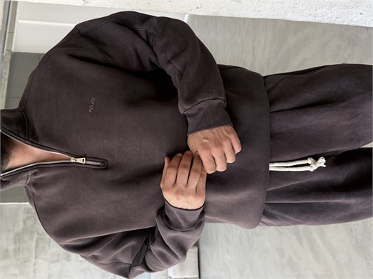 Kahve Yıkamalı Yarım Fermuar Sweatshirt PLZ 27027