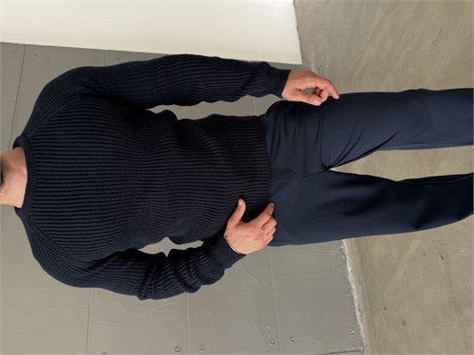 Lacivert Bisiklet Yaka Basic Reglan Kazak SNZ 7235