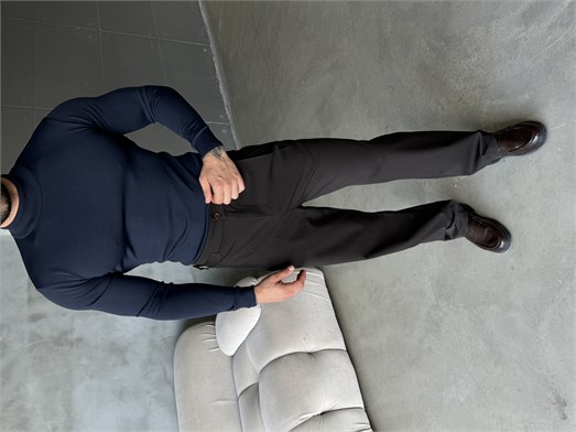 Lacivert Yarım Balıkçıl Triko KNG