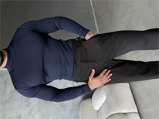 Lacivert Yarım Balıkçıl Triko KNG
