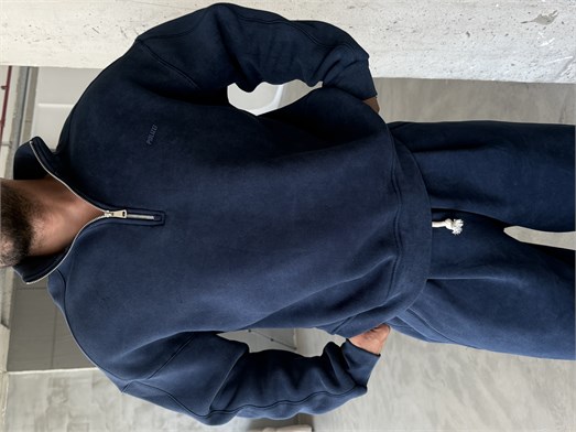Lacivert Yıkamalı Yarım Fermuar Sweatshirt PLZ 27027