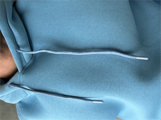Mavi Kangru Kapşonlu 3 İplik Hoodie Model 4