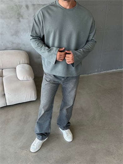 Antrasit Boxy Compak Uzun Kol ESS 71181