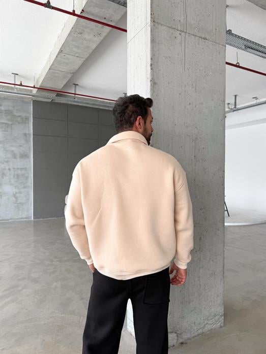 Bej 3 İplik Polo Yaka SC