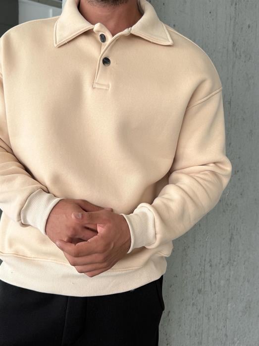 Bej 3 İplik Polo Yaka SC