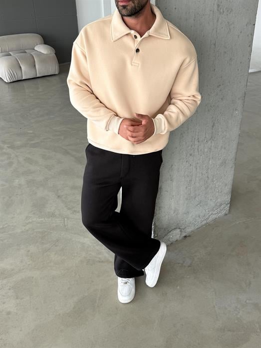 Bej 3 İplik Polo Yaka SC