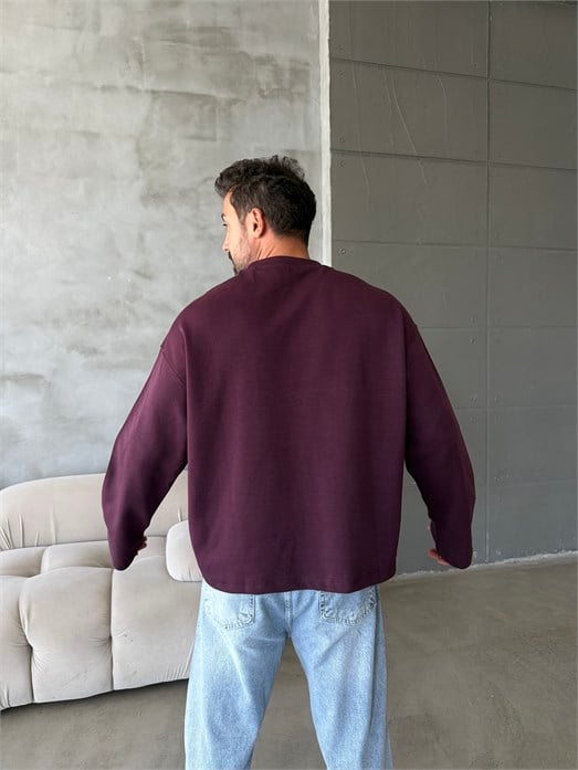 Bordo Boxy Compak Uzun Kol ESS 71181