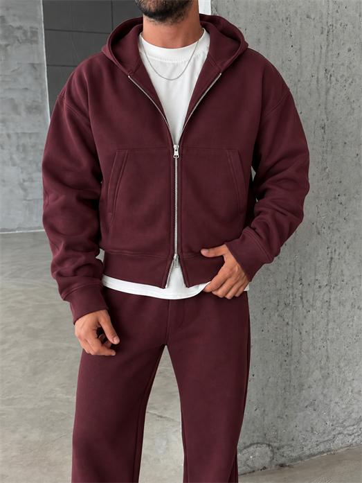 Bordo Piped Panda Tam Zip RSP 5006