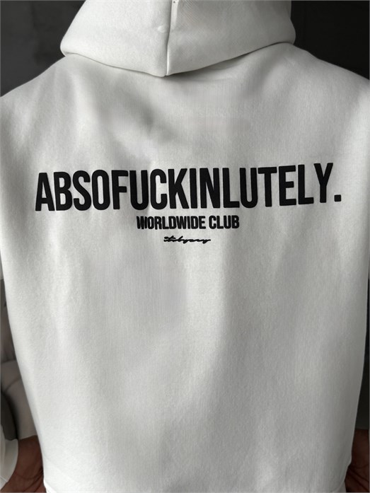 Ekru Abso Baskılı Boxy Fit 3 İplik Sweatshirt RSP 5010