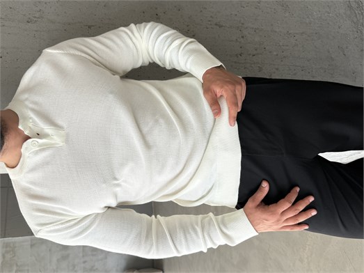 Ekru Henley Yaka Örgü Relax Fit Triko SNZ