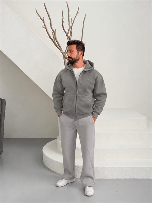 Füme Yıkamalı Tam Zip Kapşonlu PLZ 27028