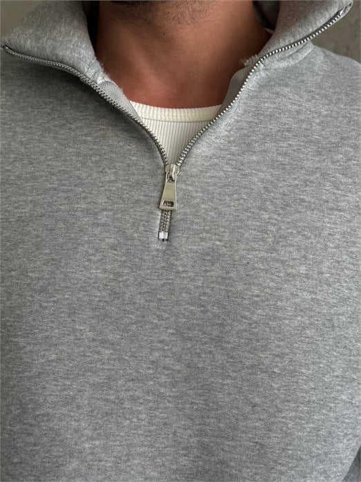 Grimelanj SC Core Üç İplik Yarım Zip Sweatshirt