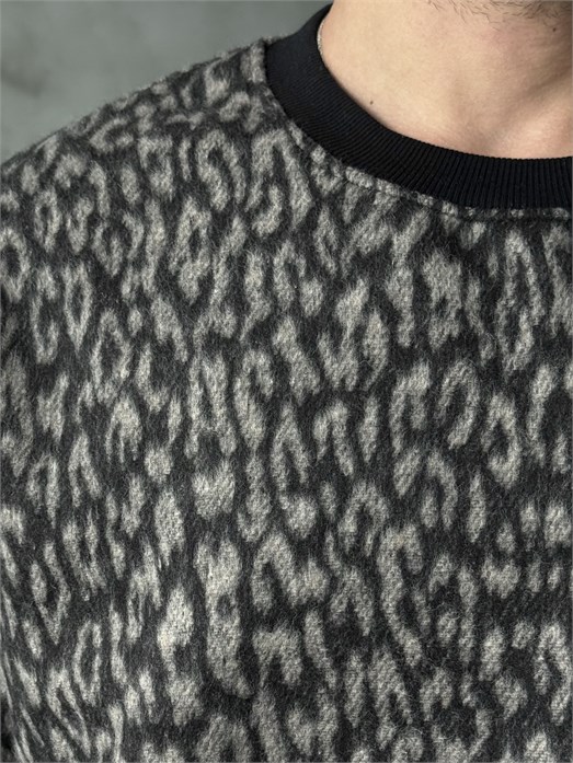 Kahve Leopar Desenli Sweat PLZ 27029