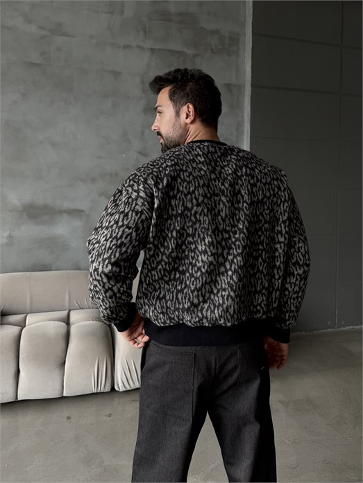 Kahve Leopar Desenli Sweat PLZ 27029