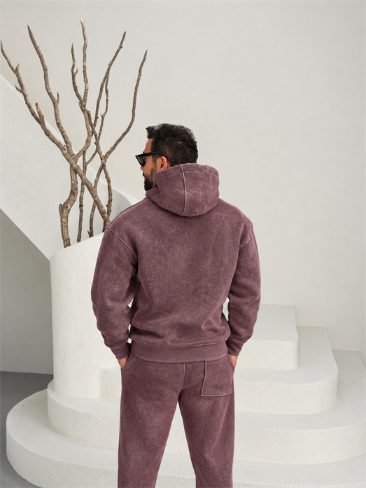Kahve Yıkamalı Tam Zip Kapşonlu PLZ 27028