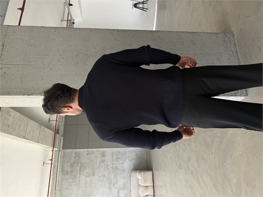 Lacivert Elegant Fit Çift Fermuarlı Hırka Triko AU