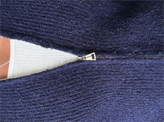 Lacivert Teddy Tam Zip Hırka AU