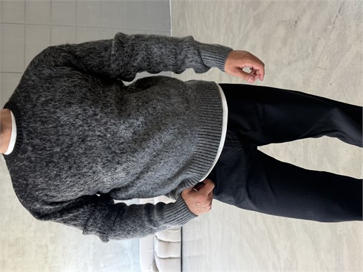 Siyah Effect Desen Geçişli Boxy Kazak AU