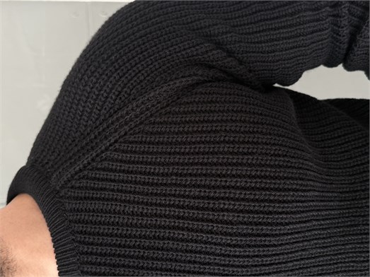 Siyah Bisiklet Yaka Basic Reglan Kazak SNZ 7235