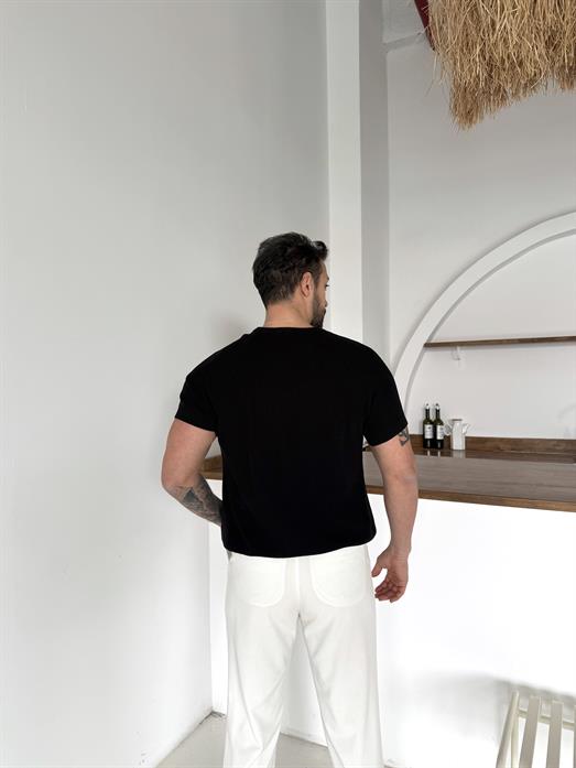 Siyah İtalyan Kol Triko SNZ T7235