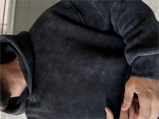 Siyah Kangru Yıkamalı Compak Hoodie Boxy Kalıp PLZ 27504