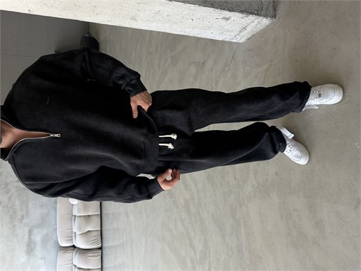Siyah Yıkamalı Yarım Fermuar Sweatshirt PLZ 27027