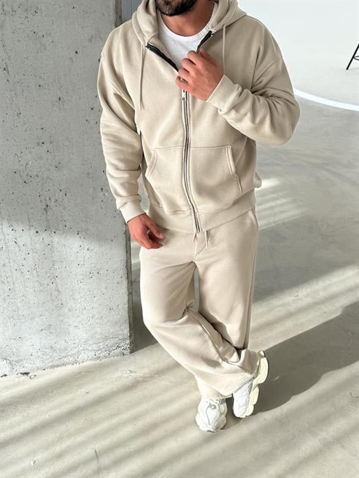 SweatVizon 3 İplik Oversize Compak Tam Fermuarlı Kapüşonlu SC