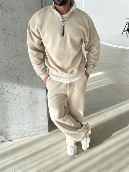 SweatVizon 3 İplik Oversize Compak Yarım Fermuarlı SC