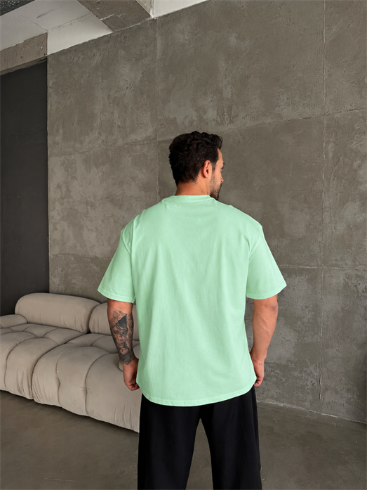Açık Yeşil Düz Compak Oversize T-SHİRT SC
