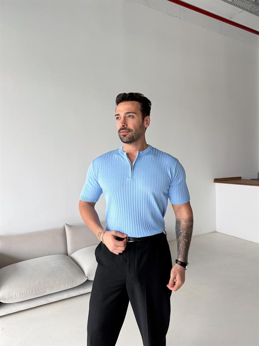 Bebemavi Fitilli Fermuarlı Bisiklet Yaka Triko TK