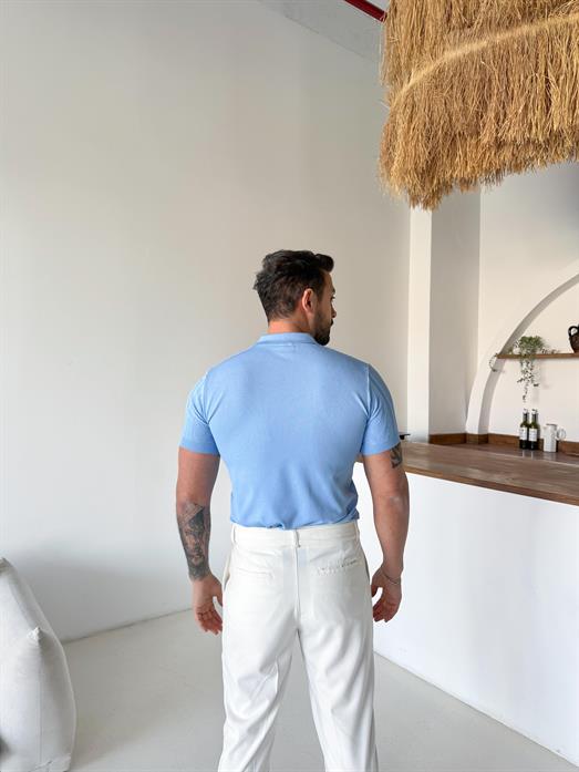 Bebemavi Jakar Desenli Düğmeli Polo Triko Tk